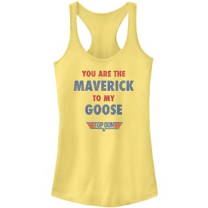 Juniors Womens Top Gun You Are the Maverick to My Goose Racerback Tank Top - 1 of 4