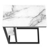Monarch Specialties Accent Table C-Shaped End Side Snack Living Room Bedroom Metal Laminate White Marble Look Black Contemporary Modern - 4 of 4