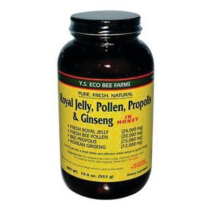 Y.S. Eco Bee Farms Royal Jelly, Pollen, Propolis & Ginseng in Honey. - 1 of 2