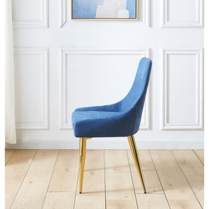 Vynxaria Upholstered Armless Accent Chairs Set of 2 - Classic Design with Stainless Steel Legs - 1 of 4