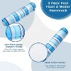 Jasonwell 2-Pack Pool Floats for Adults, 4-in-1 Multi-Purpose Inflatable Loungers, PVC Water Hammocks, Blue & Green Stripes, Large - 4 of 4