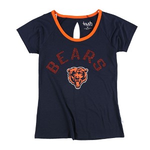 Touch by G-III Womens Chicago Bears Rhinestone Logo Embellished T-Shirt - 1 of 2