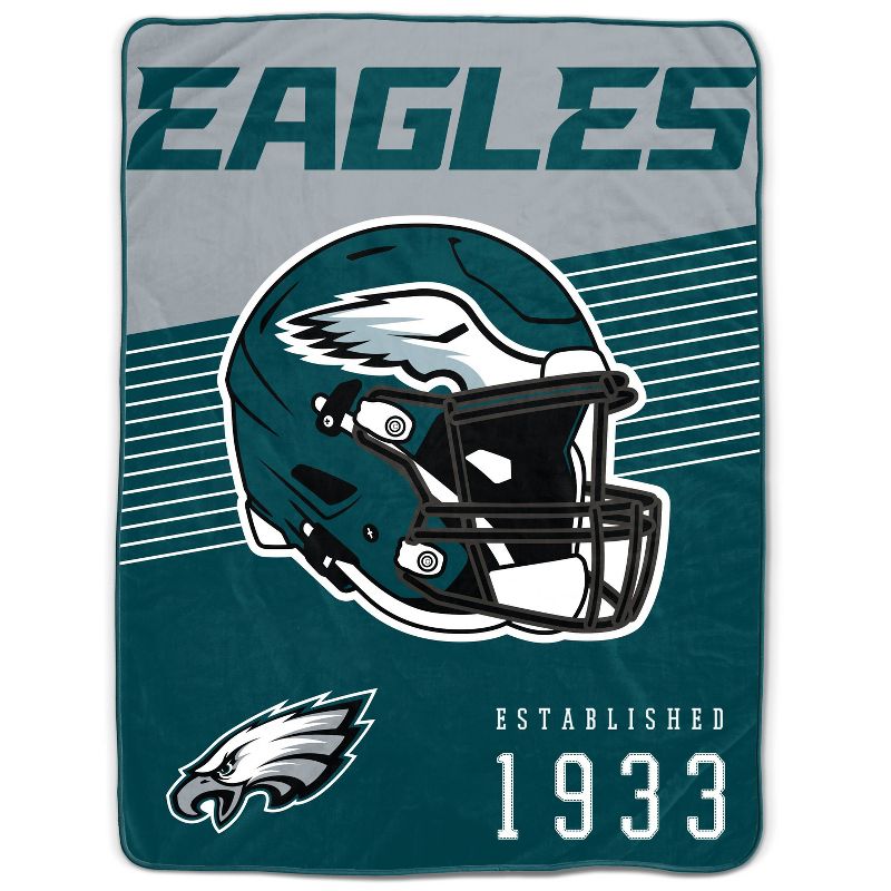 NFL Philadelphia Eagles Helmet Stripes Flannel Fleece Blanket, 1 of 4