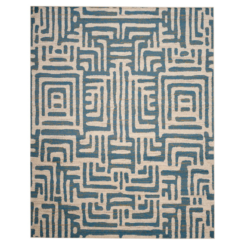Ivory/Light Blue Shapes Loomed Area Rug 8'x10' - Safavieh