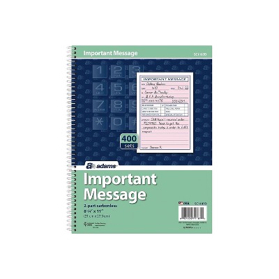 Adams Phone Message Pad 5.5 x 3.8 Ruled 100 Sheets SC1187D