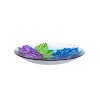 Evergreen 16" Glass Bird Bath w/Stand, Blooming Hydrangea - 3 of 3