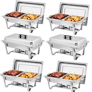 Chafing Dish Buffet Set, 8QT Stainless Steel Chafing Dishes with 2 Half Size Food Pans, Food Servers and Warmers for Parties, Weddings, Banquets - 1 of 4