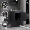 KTMBDW Floating Bathroom Vanity with Sink, Single Sink Wall Mounted Bathroom Vanity, White Ceramic Basin Top for Small Space - 4 of 4