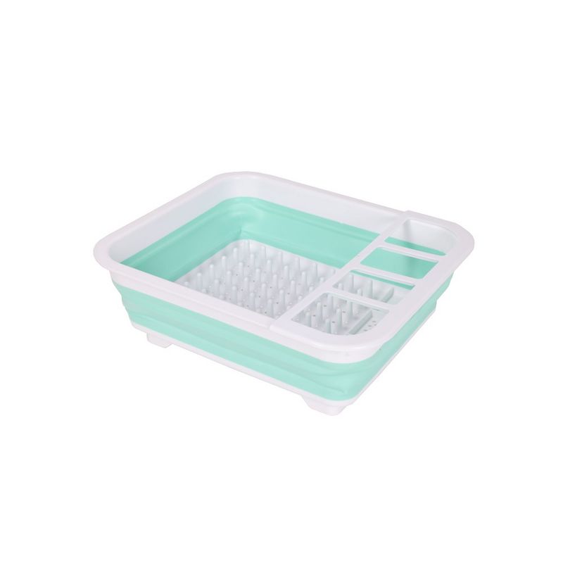J&V TEXTILES Collapsible Dish Drying Rack - Popup for Easy Storage, Drain Water Directly into The Sink, 2 of 4