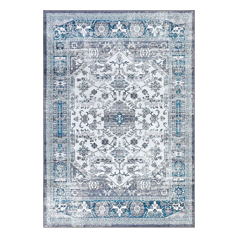 Washable Rug Vintage Bohemian Medallion Area Rugs with Non-Slip Backing Non-Shedding Floor Mat, 2 of 9