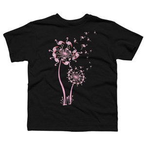 Boy's Design By Humans Cute Flamingo Dandelion Flower By JeilJersey T-Shirt - 1 of 2