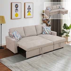 AndMakers 83 in. Polyester Full Size Sofa Bed with Storage - 1 of 4