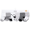 Hudson Baby Infant Cotton Rich Newborn and Terry Socks, Gray Black Stars - 2 of 2