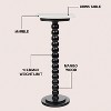JONATHAN Y Monroe 24.25" Rustic Farmhouse Spindle Wood Drink Table & Decorative End Table with White Marble Round Top - 3 of 4