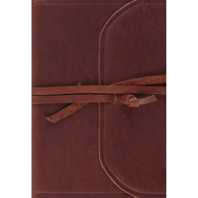 Large Print Compact Bible-ESV-Strap Flap - (Leather Bound)