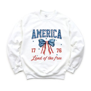 Simply Sage Market America Land of the Free Coquette Sweatshirt - 1 of 4