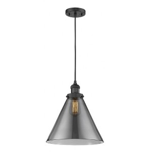Cone - 1 Light Cord Hung Mini Pendant In Industrial Style-14 Inches Tall and 12 Inches Wide - 1 of 1
