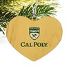Cal Poly Primary Logo Heart Love Wood Christmas Tree Holiday Ornament - 2 of 3