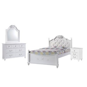 4pc Full Annie Platform Bedroom Set with Trundle White - Picket House Furnishings
