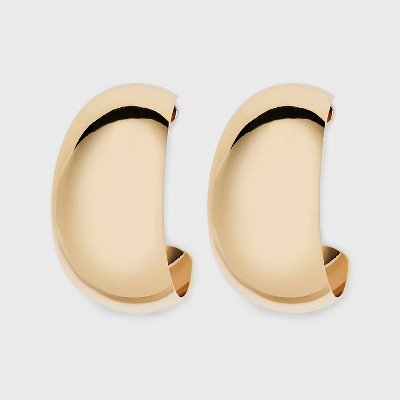 Thin Smooth Medium Hoop Earrings - A New Day™ Gold