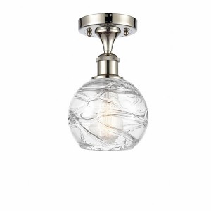 Athens Deco Swirl - 1 Light Semi-Flush Mount In Industrial Style-11 Inches Tall and 6 Inches Wide - 1 of 1