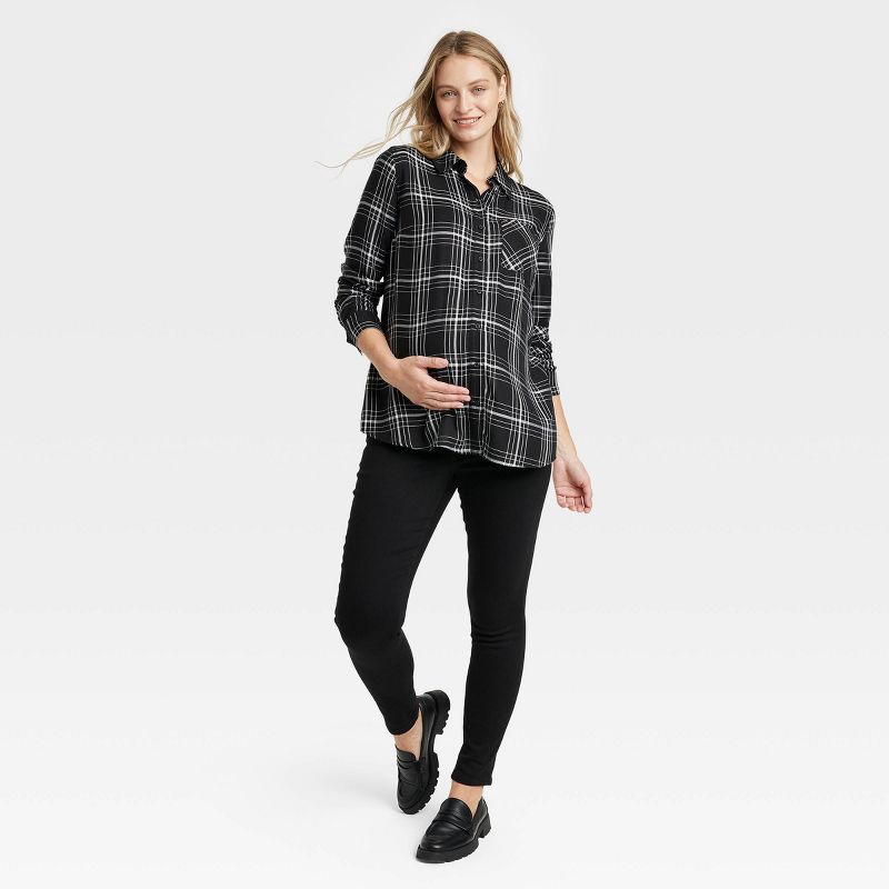Long Sleeve Casual Woven Maternity Shirt - Isabel Maternity by Ingrid & Isabel™, 3 of 4