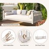 Twin Size Wood Hanging Porch Swing With Ropes,Safe Sloped Design Swing Bench,Outdoor Furniture - Maison Boucle - 4 of 4