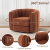 Swivel Accent Barrel Chair, 360° Upholstered Teddy Club Chair, Modern Round Armchair for Living Room or Bedroom, Comfy Single Sofa Chair - Koiai - 3 of 4