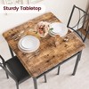 Dining Table Set for 2, Kitchen Table and Chairs, Square Dining Room Table Set with 2 Upholstered Chairs for Small Space, Apartment, Rustic Brown - 2 of 4