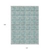 Teal Blue And Ivory Geometric Washable Indoor Outdoor Area Rug - 3 of 4
