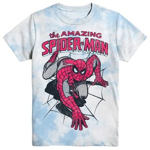 Seven Times Six The Amazing Spider-Man T-Shirt Men's Tie Dye Distressed Graphic Tee Multicolored - 1 of 4