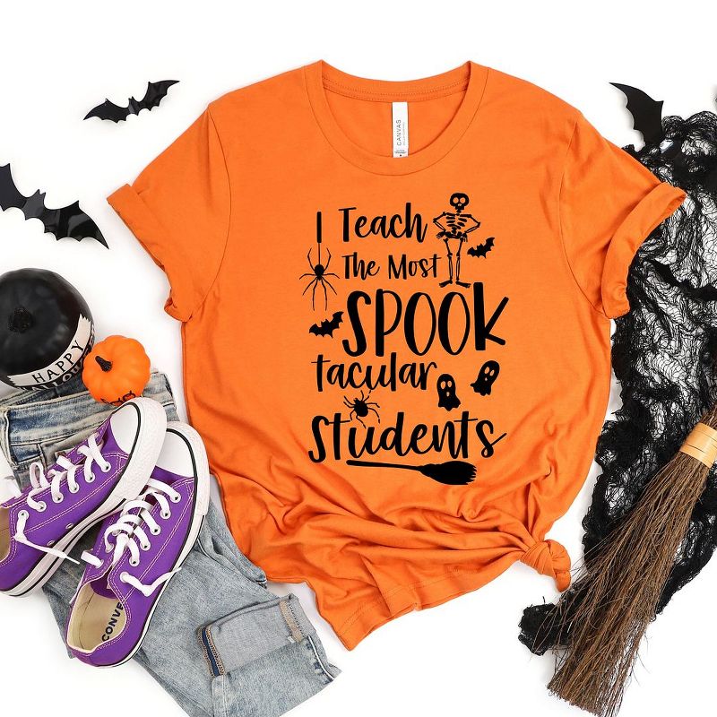 Simply Sage Market Women's I Teach The Most Spooktacular Students Short Sleeve Graphic Tee, 3 of 4