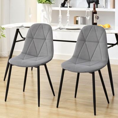 Hyleory Modern Upholstered Velvet Dining Chairs Set of 2 with Metal Legs and High Back, for Kitchen and Dining Room, Easy to Assemble and Clean