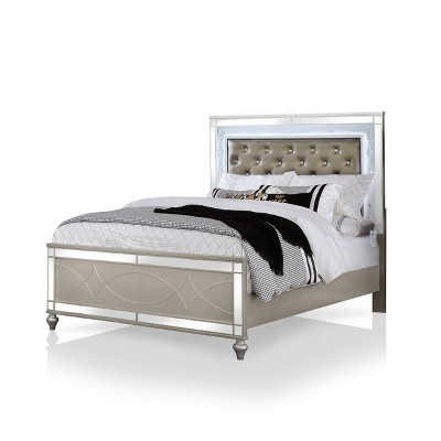 Queen Champeau Tufted Panel Bed Silver - HOMES: Inside + Out