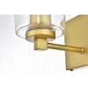 Elegant Lighting Kacey 1 light Brass and Clear Bath Sconce - 3 of 4