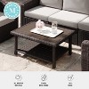 Martha Stewart Bedford Indoor-Outdoor Patio Coffee Table with Lower Storage Shelf and Engineered Wood Top in Rattan Wicker - 4 of 4