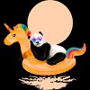 Men's Design By Humans Chillin (Unicorn Panda) By 38Sunsets T-Shirt - 2 of 4