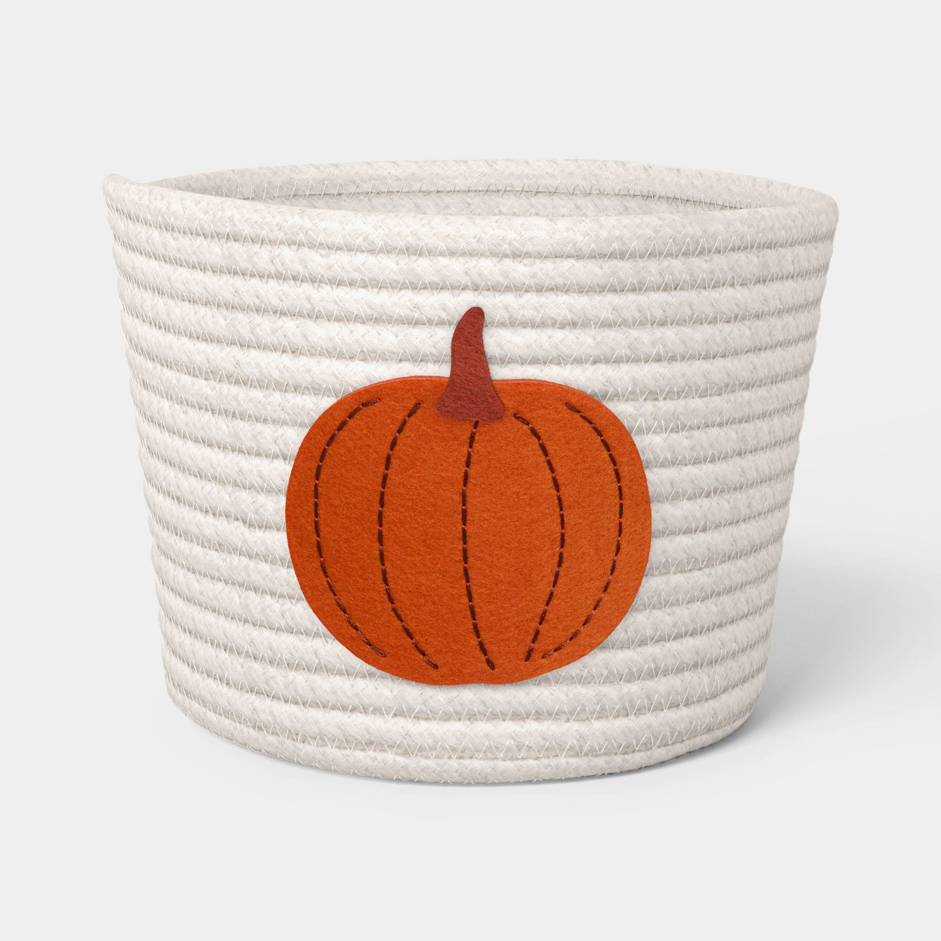 Halloween Pumpkin on Cream Harvest Rope Basket - Hyde and EEK! Boutique™