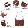 Crescent Shoulder Bag for Women, Vintage Retro Vegan Leather Clutch Crossbody Bags Handbag - 4 of 4