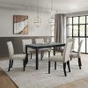 ChaletPosh 7 Pieces Dining Set with Linen Cover Dining Chair - 2 of 4