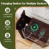 GALAXHERO Set of 2 Narrow End Tables with Charging Station Side Tables for Small Spaces, USB Ports & Outlets Nightstands with Storage Espresso Finish - 4 of 4
