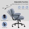 QingMoon PU Leather Office Chair, Adjustable Swivel Desk Chair, Ergonomic Computer Chair with Reclining Backrest for Home Office - 2 of 4