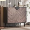 COZONY 31.5" Modern Storage Cabinet with Shelf & Doors, Black and Walnut Grain Sideboard Buffet for Dining Room, Living Room, Entryway - 2 of 4