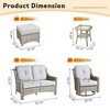 XIZZI 6 Pieces Furniture Set with Swivel Rocking Chairs, Furniture Sofa Set with Ottomans and Loveseat, Rattan Conversation Couch Set - 3 of 4