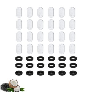 NISPIRA PLWF003 Stainless Steel Cat Water Fountain Activated Charcoal Water Filter Replacements with Spongies For Petlibro 67oz/2L 101oz/3L, 24 Pack - 1 of 4