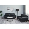 Hybition Leather Sofa Set Modern Sofa & Loveseat Set 2 Piece Couch Set with Wooden Legs for Living Room, Apartment - 3 of 4