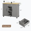 Celebalcony Rolling Kitchen Island Cart With Butcher Block Top – Portable Workstation With Storage Shelves & Locking Wheels - 4 of 4