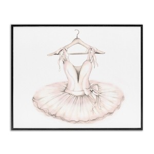 Stupell Industries Ballerina Tutu on Hanger Pink Ballet Dance Outfit Black Framed Giclee Art - 1 of 4