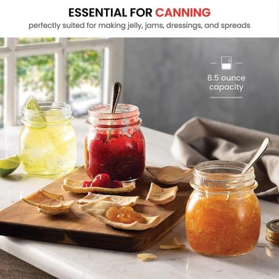 Set of 6 Clear Glass Twist Lock Mason Jars, 6.75 oz