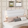NicBex Queen Upholstered Bed Frame with Sparkling Shiny Headboard,Platform Bed with LED Light,No Box Spring Needed,White/Black - 3 of 4